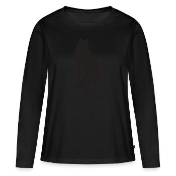 SPIRIT WOLF - T-shirt manches longues Premium bio Femme - noir - Devant - Julia (174cm)