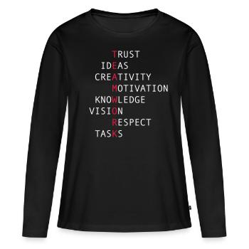 Teamwork - Frauen Premium Bio Langarmshirt - Schwarz - Vorne - Julia (174cm)