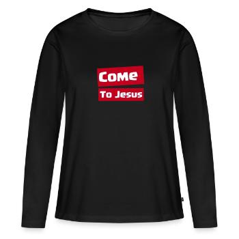 Venez à Jésus, il vous aime - T-shirt manches longues Premium bio Femme - noir - Devant - Julia (174cm)