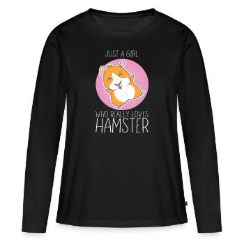 Hamster pet cute cute rodent - Women's Premium Organic Long Sleeve Shirt - black - Front - Julia (174cm)