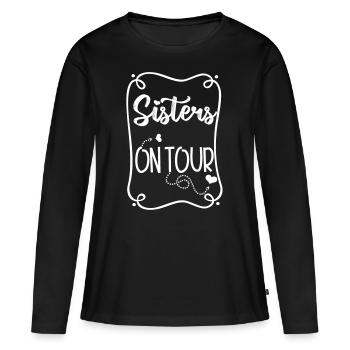 sisters on tour - Frauen Premium Bio Langarmshirt - Schwarz - Vorne - Julia (174cm)
