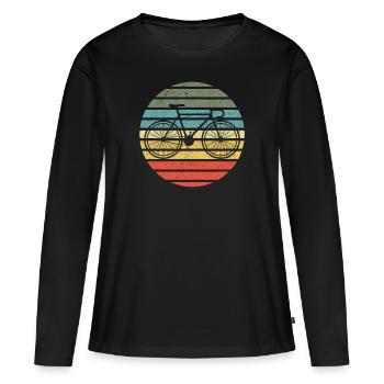 Vélo de route cyclisme vélo de course vintage - T-shirt manches longues Premium bio Femme - noir - Devant - Julia (174cm)