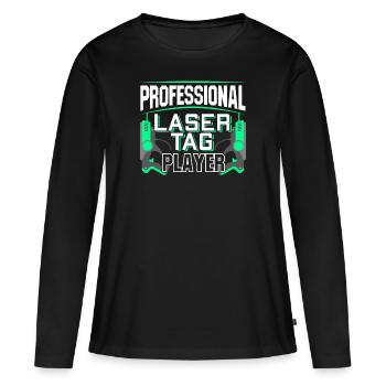 Lasertag Professional Laser Tag Player Lasergame - T-shirt manches longues Premium bio Femme - noir - Devant - Julia (174cm)