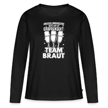 Junggesellin JunggesellinenTeam Braut Crew - Frauen Premium Bio Langarmshirt - Schwarz - Vorne - Julia (174cm)