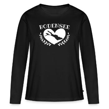 Vacances au lac de Constance Région du lac de Constance Love - T-shirt manches longues Premium bio Femme - noir - Devant - Julia (174cm)