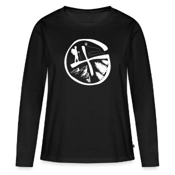 Geochaching Geochache Geocacher Geocach Logbuch - Frauen Premium Bio Langarmshirt - Schwarz - Vorne - Julia (174cm)