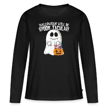Halloween ghost ghost Spook Tacular - Women's Premium Organic Long Sleeve Shirt - black - Front - Julia (174cm)