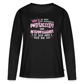 Prinzessin Und Altenpflegerin Pflege Altersheim - Frauen Premium Bio Langarmshirt - Schwarz - Vorne - Julia (174cm)
