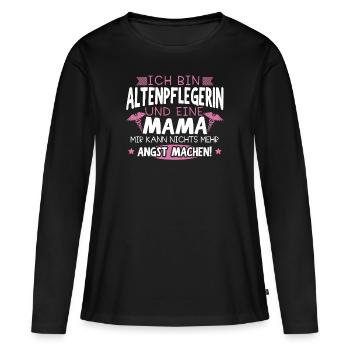 Altenpflegerin Und Mama Pflegerin Altersheim - Frauen Premium Bio Langarmshirt - Schwarz - Vorne - Julia (174cm)