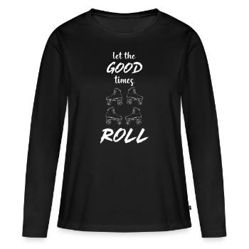 Roller skating Roller skates - Women's Premium Organic Long Sleeve Shirt - black - Front - Julia (174cm)