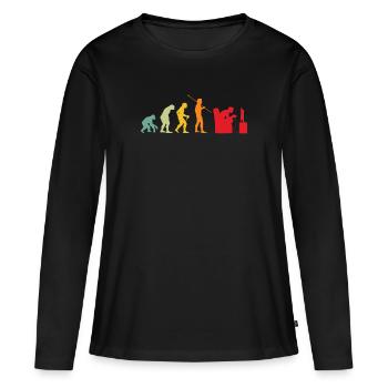 Gamer Evolution Gaming Videospiele Konsolenspieler - Frauen Premium Bio Langarmshirt - Schwarz - Vorne - Julia (174cm)