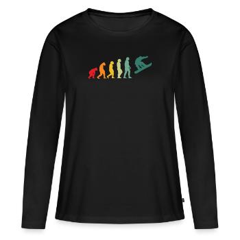 Snowboarding snowboarder evolution snowboarding - Women's Premium Organic Long Sleeve Shirt - black - Front - Julia (174cm)