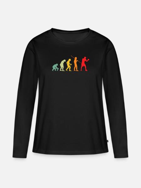 Boxen Evolution Boxsport - Frauen Premium Bio Langarmshirt - Schwarz