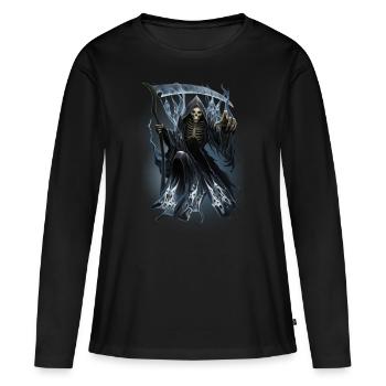 Spirit Reaper - Frauen Premium Bio Langarmshirt - Schwarz - Vorne - Julia (174cm)