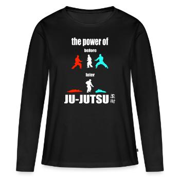 The Power of Ju-Jutsu - Selbstverteidigungs Shirt - Frauen Premium Bio Langarmshirt - Schwarz - Vorne - Julia (174cm)