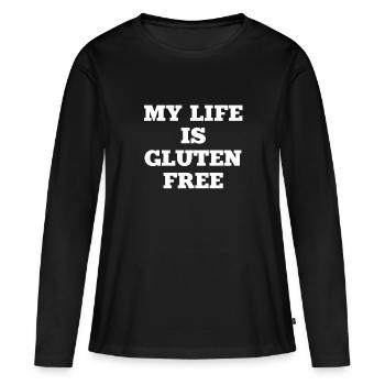 Life Gluten Free Bread Baking Food - Women's Premium Organic Long Sleeve Shirt - black - Front - Julia (174cm)