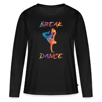 Breakdance breaker bboy hip hop - T-shirt manches longues Premium bio Femme - noir - Devant - Julia (174cm)