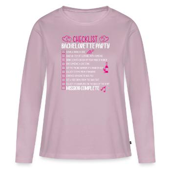 Bachelorette Party Checkliste - Frauen Premium Bio Langarmshirt - Altrosa - Vorne - Julia (174cm)