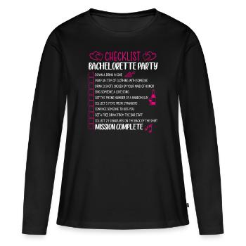 Bachelorette Party Checklist - Women's Premium Organic Long Sleeve Shirt - black - Front - Julia (174cm)