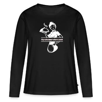 Serveuse Restaurant Systemrelevant - T-shirt manches longues Premium bio Femme - noir - Devant - Julia (174cm)
