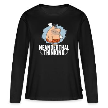 Neanderthal Thinking Caveman - Women's Premium Organic Long Sleeve Shirt - black - Front - Julia (174cm)