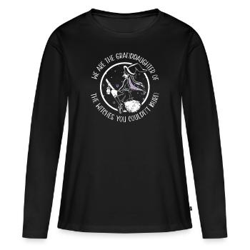 Nous sommes Les petites-filles Des sorcières - T-shirt manches longues Premium bio Femme - noir - Devant - Julia (174cm)