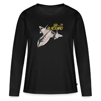 SR71 Stealth Jet USA Flagge Blackbird 4. Juli - Frauen Premium Bio Langarmshirt - Schwarz - Vorne - Julia (174cm)