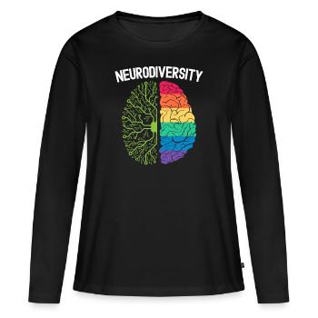 Neurodiversität Regenbogen Autismus Bewusstsein - Frauen Premium Bio Langarmshirt - Schwarz - Vorne - Julia (174cm)