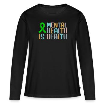 La santé mentale est la santé - T-shirt manches longues Premium bio Femme - noir - Devant - Julia (174cm)