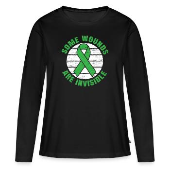 Einige Wunden Sind Unsichtbar Psyche Gesundheit - Frauen Premium Bio Langarmshirt - Schwarz - Vorne - Julia (174cm)