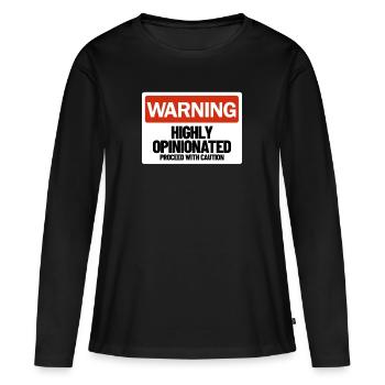 Avertissement de haute-stureur politique incorrect - T-shirt manches longues Premium bio Femme - noir - Devant - Julia (174cm)