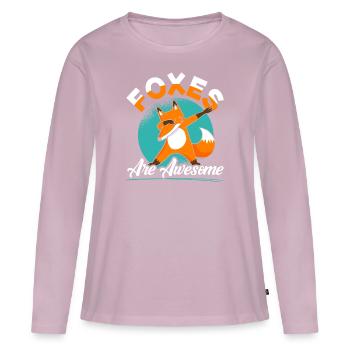 Füchse Sind Fantastisch Rotfuchs Füchsin - Frauen Premium Bio Langarmshirt - Altrosa - Vorne - Julia (174cm)
