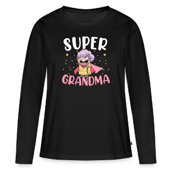 Gesegnete Urgroßmutter Großmutter Beste Oma - Frauen Premium Bio Langarmshirt - Schwarz - Vorne - Julia (174cm)
