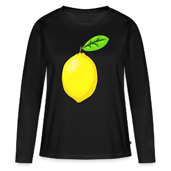 citron acide émotion émotion fruit citron - T-shirt manches longues Premium bio Femme - noir - Devant - Julia (174cm)