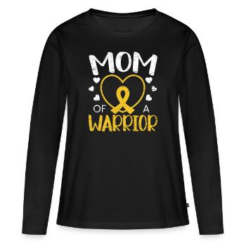 Mom Of A Warrior Childhood Cancer Cancer Infantile Cancer - T-shirt manches longues Premium bio Femme - noir - Devant - Julia (174cm)