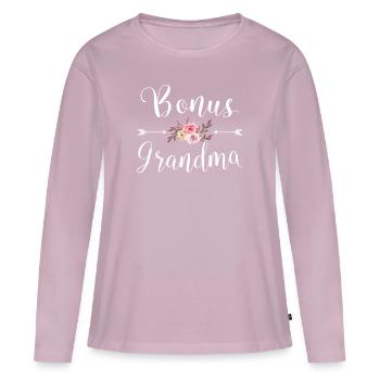 Bonus Oma Großmutter Großeltern Tag - Frauen Premium Bio Langarmshirt - Altrosa - Vorne - Julia (174cm)