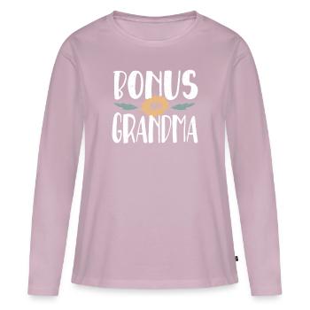Bonus Oma Großmutter Großeltern Tag - Frauen Premium Bio Langarmshirt - Altrosa - Vorne - Julia (174cm)