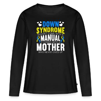 Syndrome de Down Ne viens pas Avec Un Guide - T-shirt manches longues Premium bio Femme - noir - Devant - Julia (174cm)