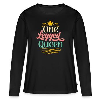 Une reine à une jambe amputée prothèse - T-shirt manches longues Premium bio Femme - noir - Devant - Julia (174cm)