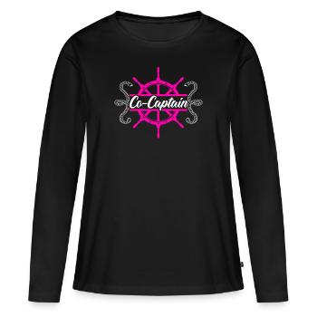 Capitaine commandant commandant - T-shirt manches longues Premium bio Femme - noir - Devant - Julia (174cm)
