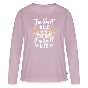 Football Frau Footballlife Football Américain - T-shirt manches longues Premium bio Femme - rose poudré - Devant - Julia (174cm)
