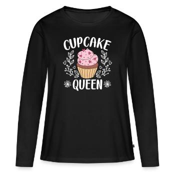 Cupcake Queen - Women's Premium Organic Long Sleeve Shirt - black - Front - Julia (174cm)