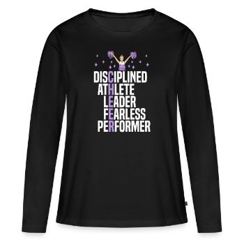 Cheer Cheerleader Cheerleading Danseuse - T-shirt manches longues Premium bio Femme - noir - Devant - Julia (174cm)