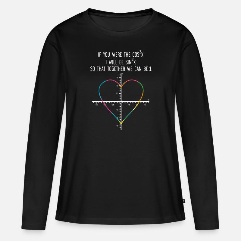 Mathematiklehrer Student Mathematiker Valentinstag - Frauen Premium Bio Langarmshirt - Schwarz