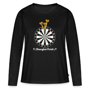 Shanghai Finish Darts Dartboard - T-shirt manches longues Premium bio Femme - noir - Devant - Julia (174cm)