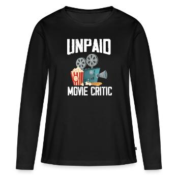 Cinéma Nuit Cinéma Popcorn Films Critiques de cinéma - T-shirt manches longues Premium bio Femme - noir - Devant - Julia (174cm)