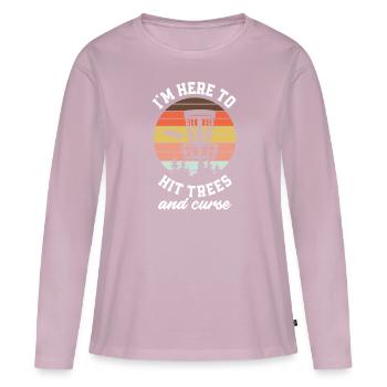 Drôle de Disc Golfer Disc Golfer Cadeau - T-shirt manches longues Premium bio Femme - rose poudré - Devant - Julia (174cm)