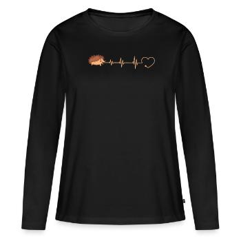 Igel Igel Igel - Frauen Premium Bio Langarmshirt - Schwarz - Vorne - Julia (174cm)