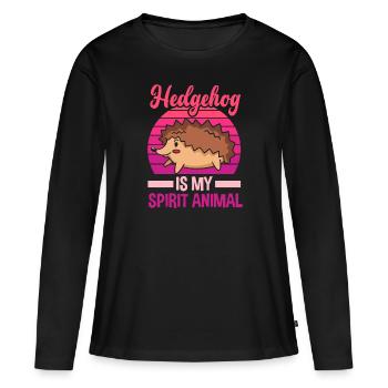 Igel Igel Igel - Frauen Premium Bio Langarmshirt - Schwarz - Vorne - Julia (174cm)