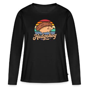 Igel Igel Igel - Frauen Premium Bio Langarmshirt - Schwarz - Vorne - Julia (174cm)